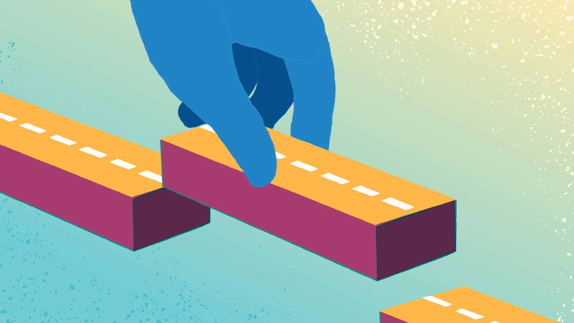 B2B sales and marketing alignment illustrated as building blocks connecting a growth path