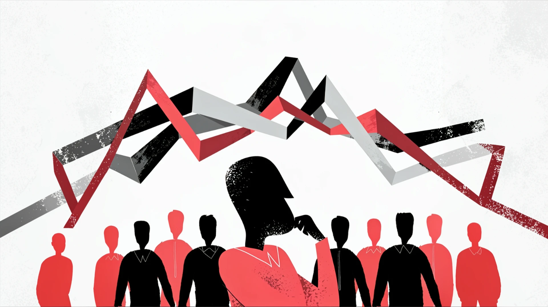 Business leader thinking above a geometric structure, representing founder clarity and brand systems.